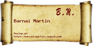 Barnai Martin névjegykártya